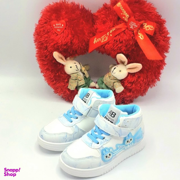 نیم بوت دخترانه مدل RO10219 رنگ سفید آبی