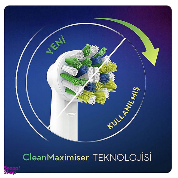 سری یدک مسواک برقی اورال بی مدل Cross Action Clean Maximiser بسته 2 عددی