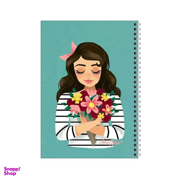 دفتر مشق 50 برگ بامبیلیپ طرح دختر و دست گل کد 7683298