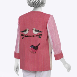مانتو زنانه گره استایل کد AshiMashi-Coat رنگ صورتی سفید
