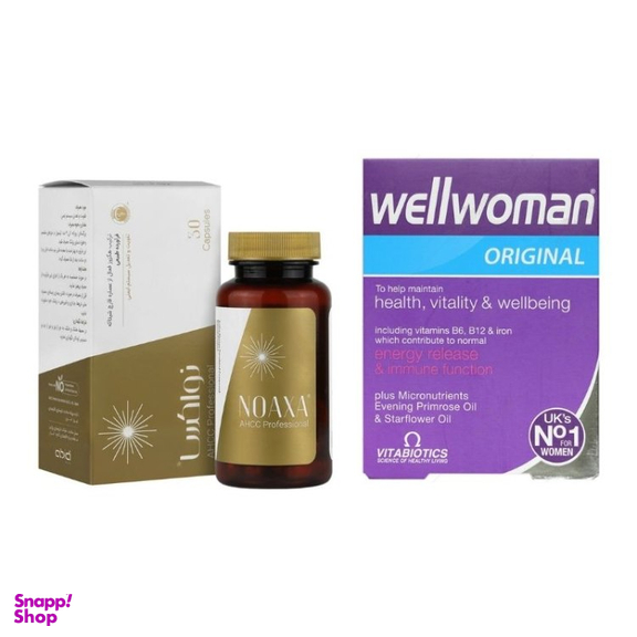 پک قرص ول وومن ویتابیوتیکس بسته 30 عددی و کپسول نوآکسا دکتر عبیدی 30 عددی مجموعه 2 عددی