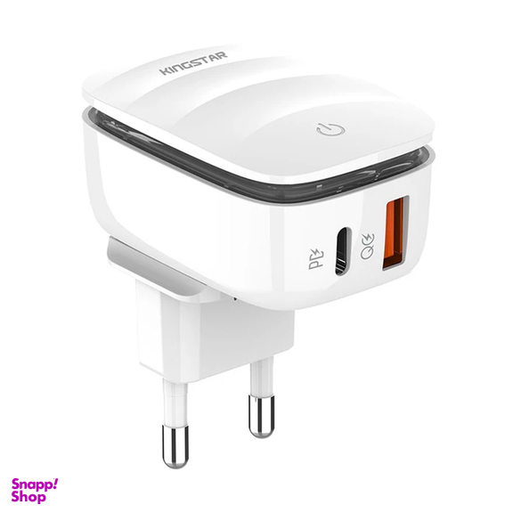 شارژر دیواری 20 وات کینگ استار مدل KW193i PD به همراه کابل لایتنینگ به USB-C