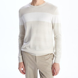 پلیور یقه گرد مردانه ال سی وایکیکی مدل اسلیم افکت