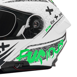 کلاه کاسکت فک متحرک فلش مدل 935SV Neon-YellowGreen-White