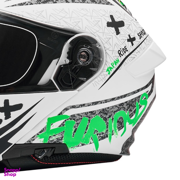 کلاه کاسکت فک متحرک فلش مدل 935SV Neon-YellowGreen-White