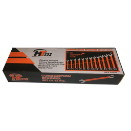 آچار یکسر تخت یکسر رینگی اچ تی 252 مدل HT252A مجموعه 12 عددی