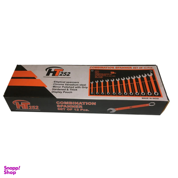 آچار یکسر تخت یکسر رینگی اچ تی 252 مدل HT252A مجموعه 12 عددی