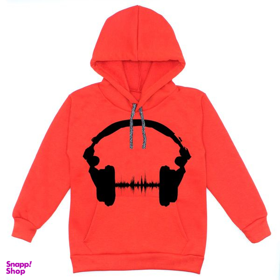 هودی پسرانه مدل هدفون A90 رنگ قرمز