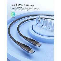 کابل دیتا Type-C به Type-C راوپاور مدل RP-CB1031 طول 2 متر