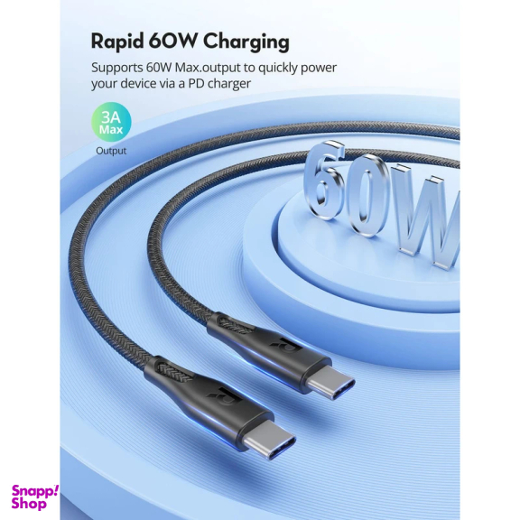 کابل دیتا Type-C به Type-C راوپاور مدل RP-CB1031 طول 2 متر