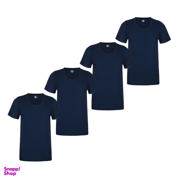 زیرپوش آستین دار مردانه برهان تن پوش مدل 7-02 بسته 4 عددی رنگ سرمه ای