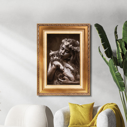 تابلو فرش دستباف سی پرشیا مدل دختر و گربه کد 903393