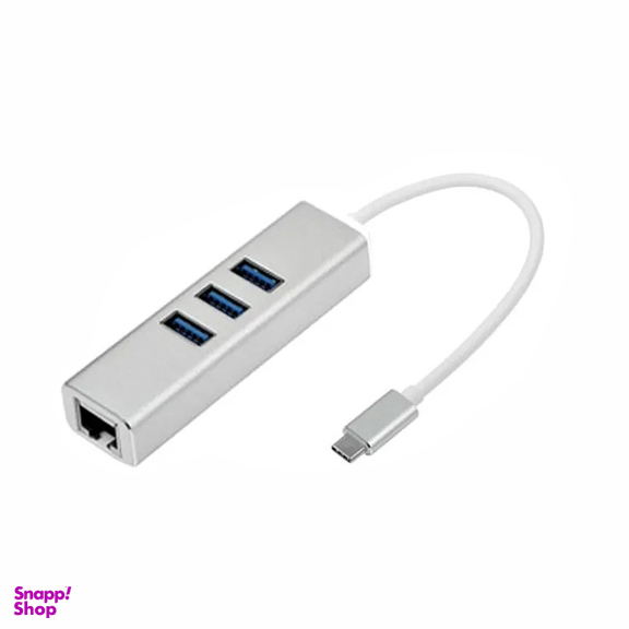 هاب Type-C سه پورت ای نت مدل USB3.0 LAN