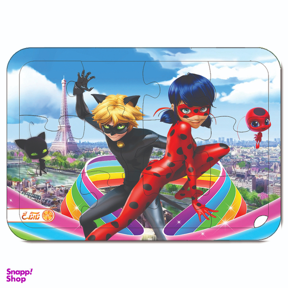 پازل چوبی 12 تکه نارنگی لند مدل دختر کفشدوزکی