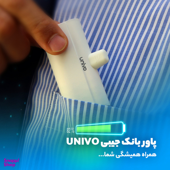 پاوربانک جیبی یونیوو مدل Type- C کد 103 ظرفیت 4500 میلی‌ آمپر ساعت