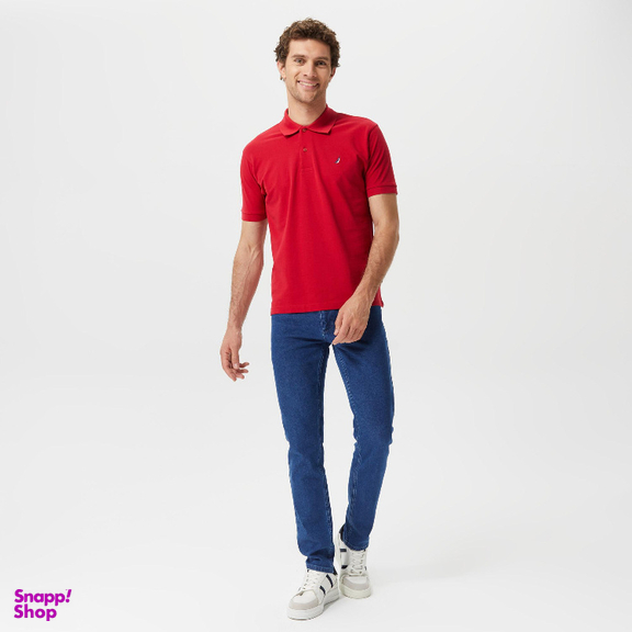پولوشرت مردانه ناتیکا مدل Classic Fit رنگ قرمز تیره