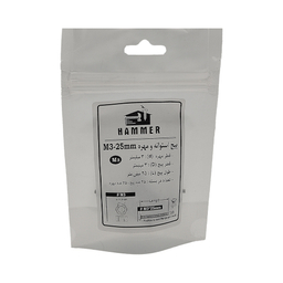 پیچ و مهره هامر مدل استوانه کد M3-25mm بسته 50 عددی