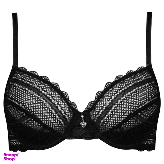 ست شورت و سوتین زنانه میسا مدل فنردار گیپوری کد 4717-6035 رنگ مشکی