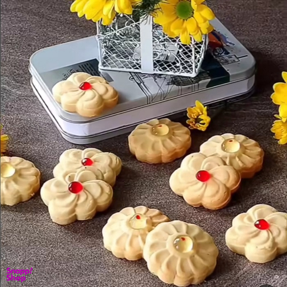 کاتر فشاری شیرینی پزی به گز مدل گل فلورا مجموعه 2 عددی