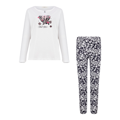 ست بلوز و شلوار راحتی زنانه کد 1046 رنگ سفید