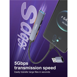 USB هاب 4 پورت USB/Type-C الدینیو مدل DS-64C