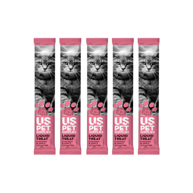 بستنی گربه یو اس پت مدل طعم فیله مرغ و سیب وزن 20 گرم مجموعه 5 عددی