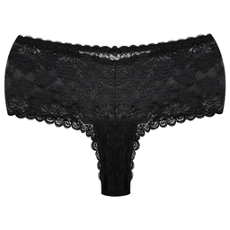 ست شورت و سوتین زنانه شاندرمن مدل فنردار گیپور گلدار کد 5080-2464-04 رنگ مشکی