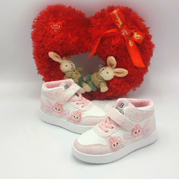 نیم بوت دخترانه مدل RO10218 رنگ سفید صورتی