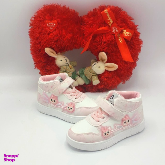 نیم بوت دخترانه مدل RO10218 رنگ سفید صورتی