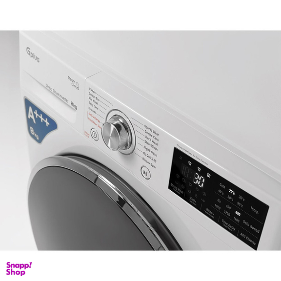 ماشین لباسشویی جی پلاس مدل GWM-P88W ظرفیت 8 کیلوگرم