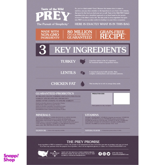 غذای خشک گربه تیست آف وایلد با طعم بوقلمون وزن 2.7 کیلوگرم