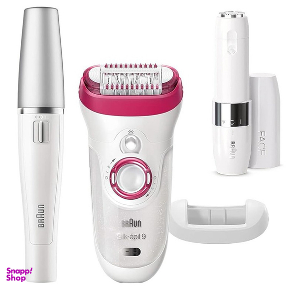 اپیلاتور براون مدل Silk-epil 9 9-538 به همراه ماشین اصلاح صورت و اپیلاتور لایه بردار براون
