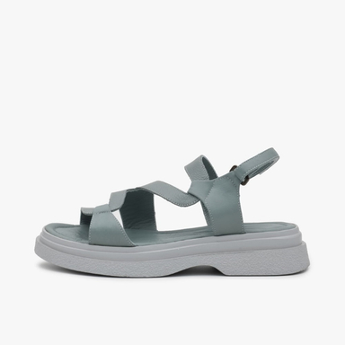 صندل زنانه چرم تهران کد A64T رنگ نقرابی