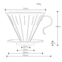 دریپر قهوه V60 مدل Portable سایز 4cup