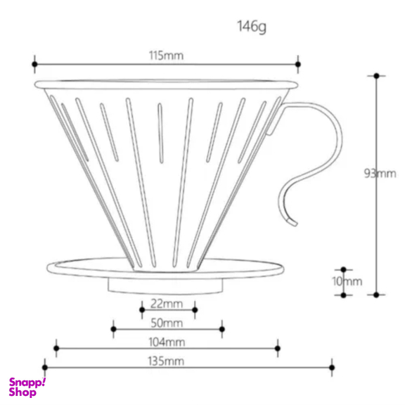 دریپر قهوه V60 مدل Portable سایز 4cup