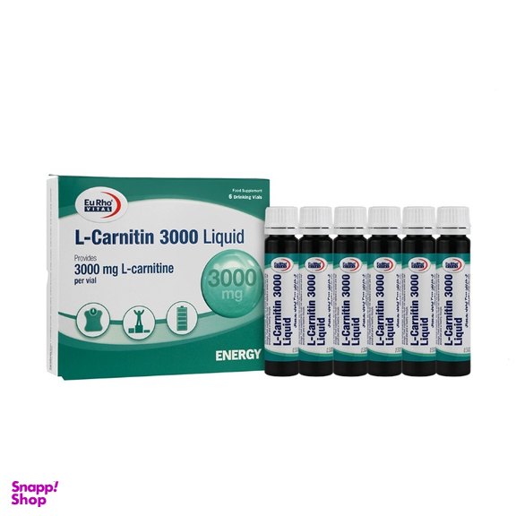 ویال خوراکی ال کارنیتین 3000 یوروویتال بسته 6 عددی