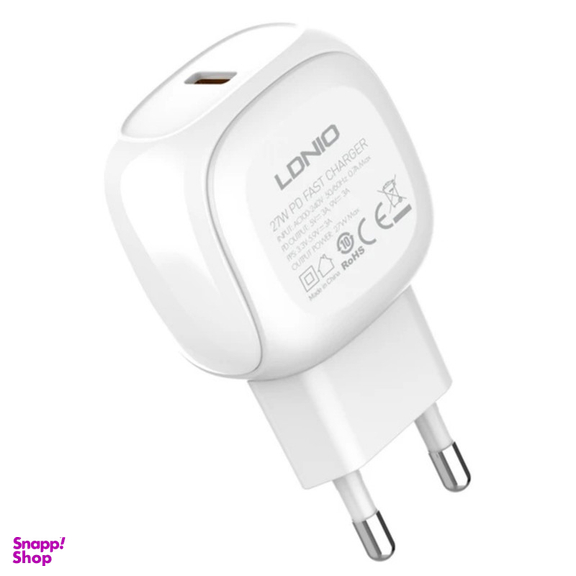 آداپتور شارژر 27 وات الدینیو مدل A1206C به همراه کابل تبدیل USB-C