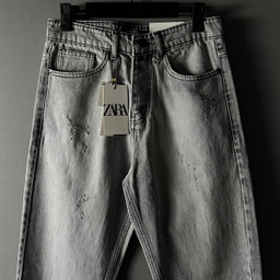 شلوار مام فیت مردانه طرح ZARA کد 1576 رنگ طوسی روشن
