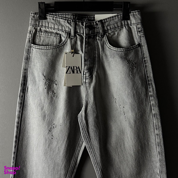 شلوار مام فیت مردانه طرح ZARA کد 1576 رنگ طوسی روشن