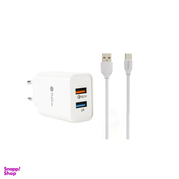 شارژر دیواری 18 وات پرووان مدل PWC520 به همراه کابل تبدیل USB-C