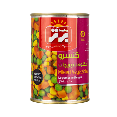 کنسرو مخلوط سبزیجات برتر وزن ۴۲۰ گرم