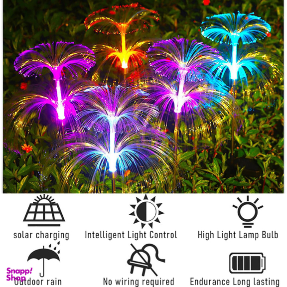 چراغ پارکی خورشیدی سولونیکس مدل قاصدک دو طبقه مجموعه 6 عددی