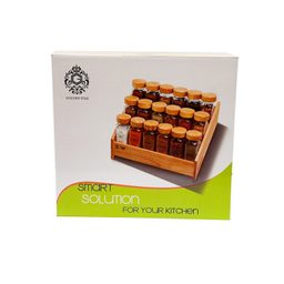 سرویس جای ادویه 18 پارچه گلدن استار مدل PORO-500 به همراه استند