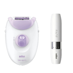 اپیلاتور براون مدل 3000 به همراه ماشین اصلاح صورت بانوان براون مدل FS1000