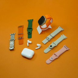 ساعت هوشمند ورنا مدل W49 Ultra مجموعه 7 بندی به همراه هندزفری مدل Airpod Pro