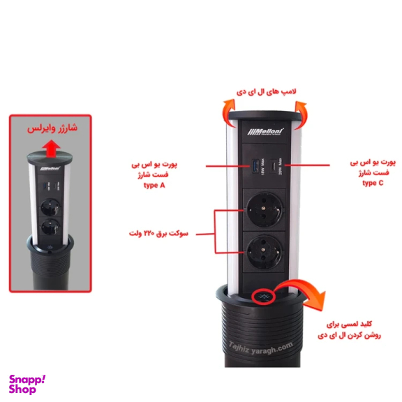 پریز توکار ملونی مدل 10066