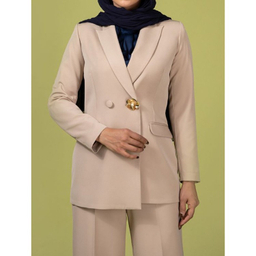 کت زنانه برنس مدل هنگامه رنگ کرم