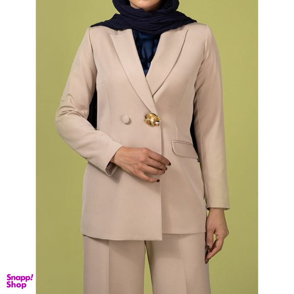 کت زنانه برنس مدل هنگامه رنگ کرم