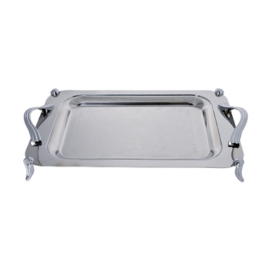 سینی بزرگ استیل پایه دار براق کد 4040