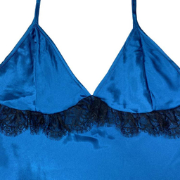 لباس خواب ساتن زنانه کد 2029 رنگ آبی